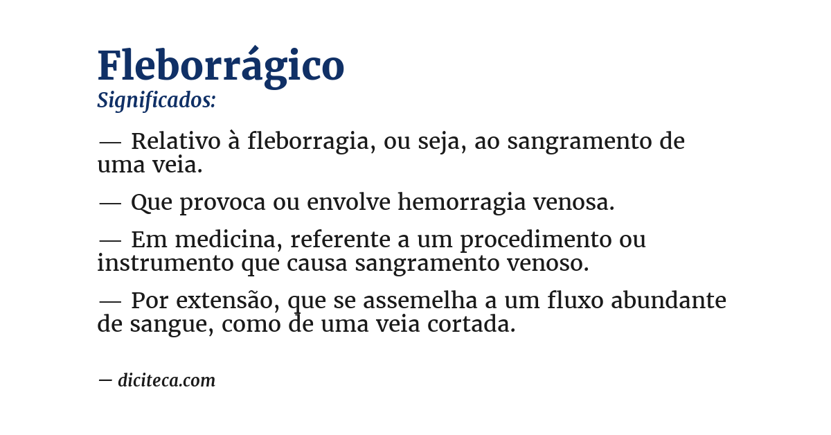 Significado de fleborrágico