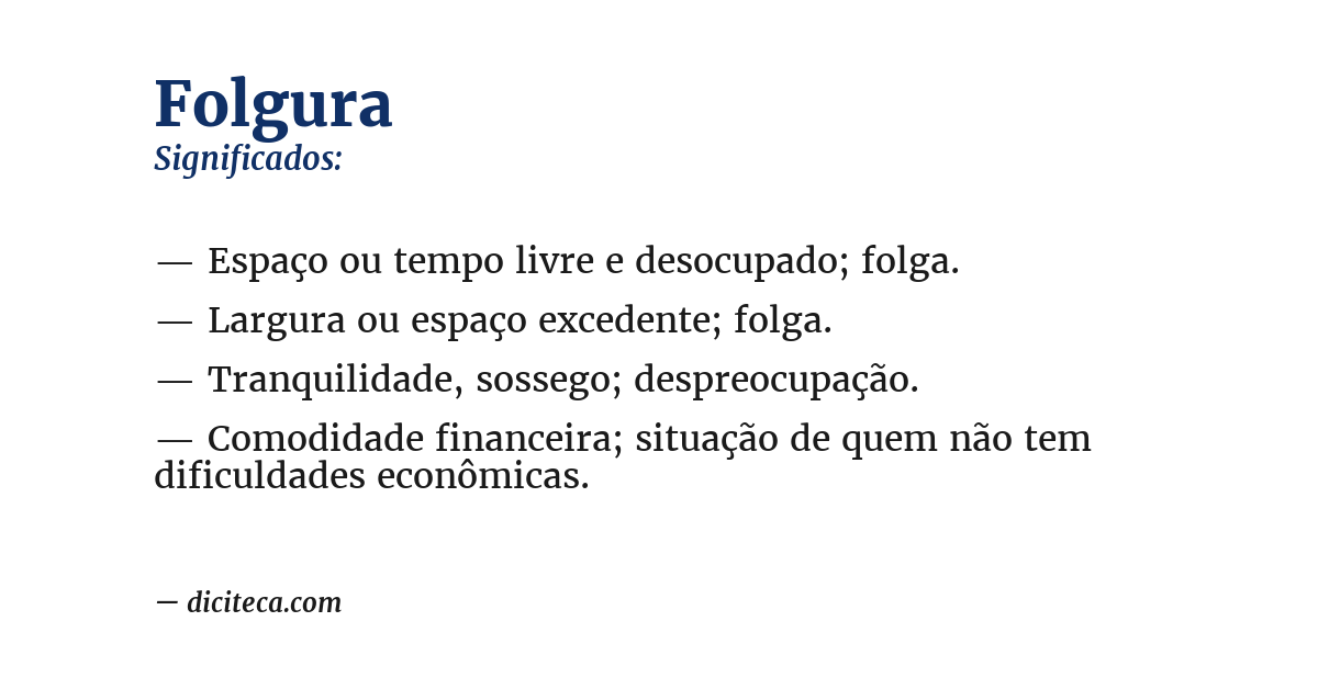 Significado de folgura