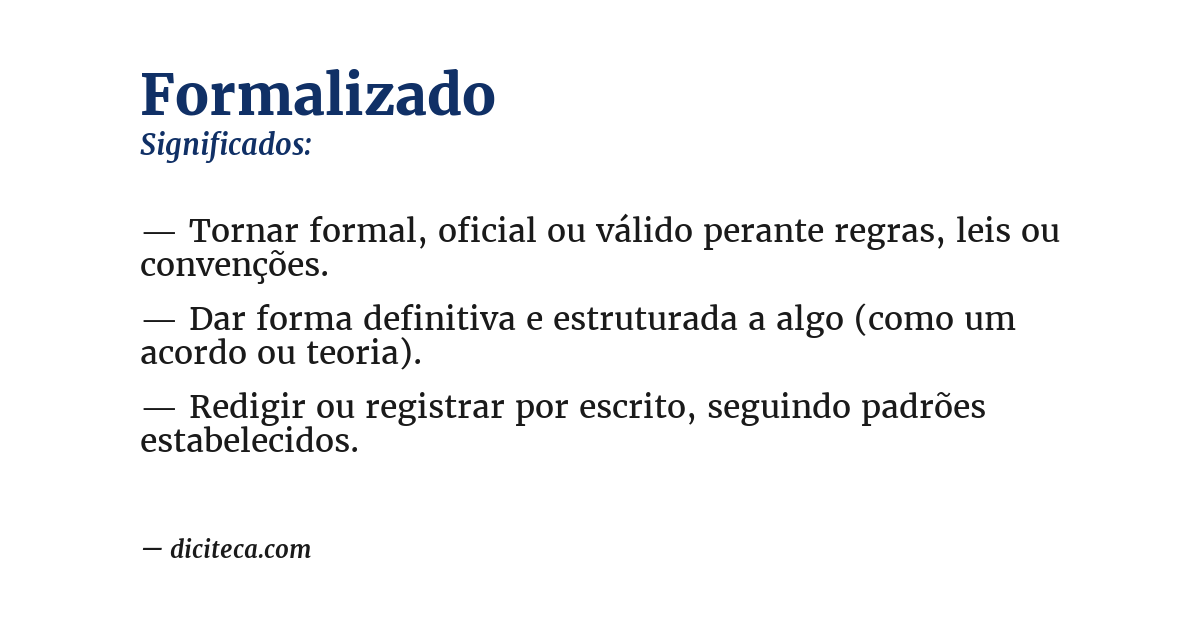 Significado de formalizado