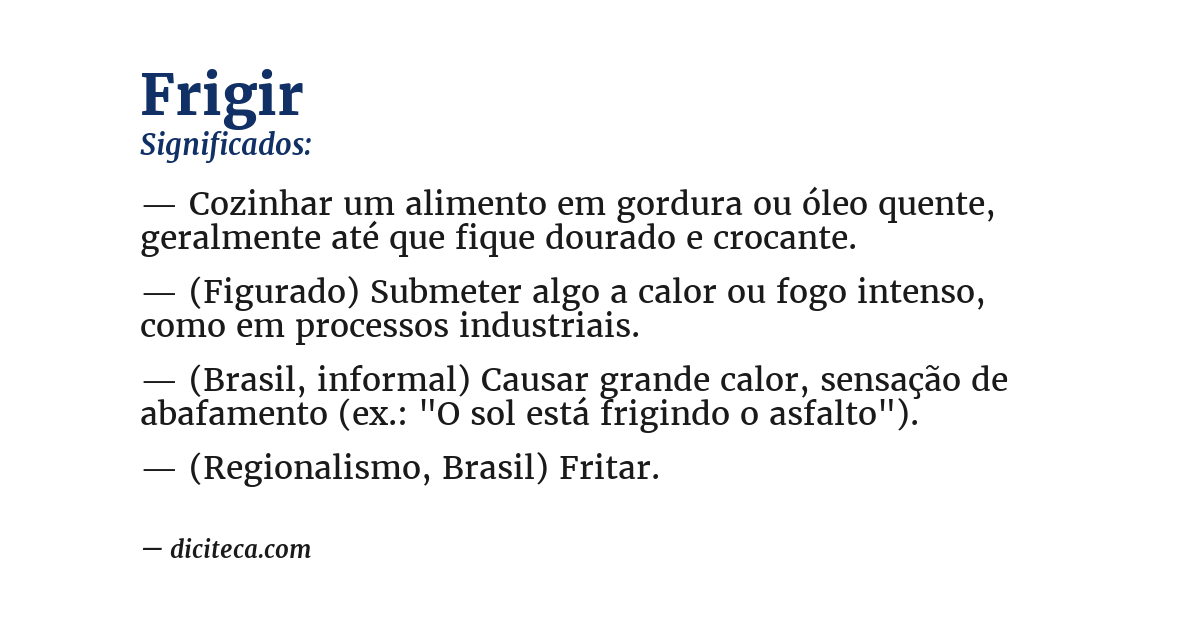 Significado de frigir