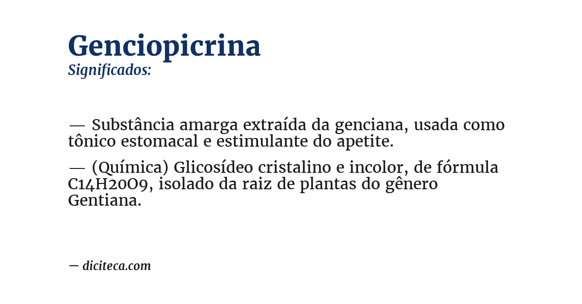 Significado de genciopicrina