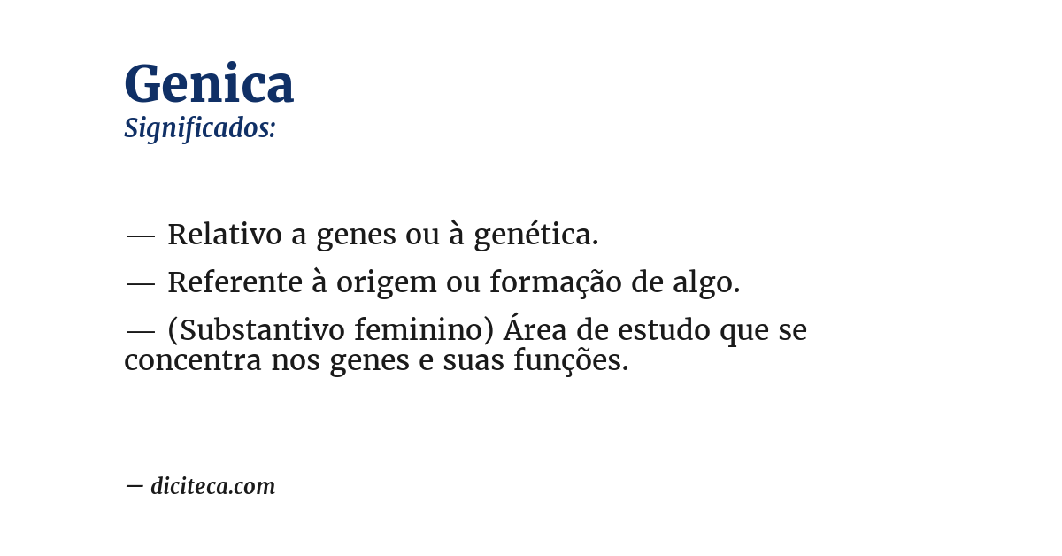 Significado de genica