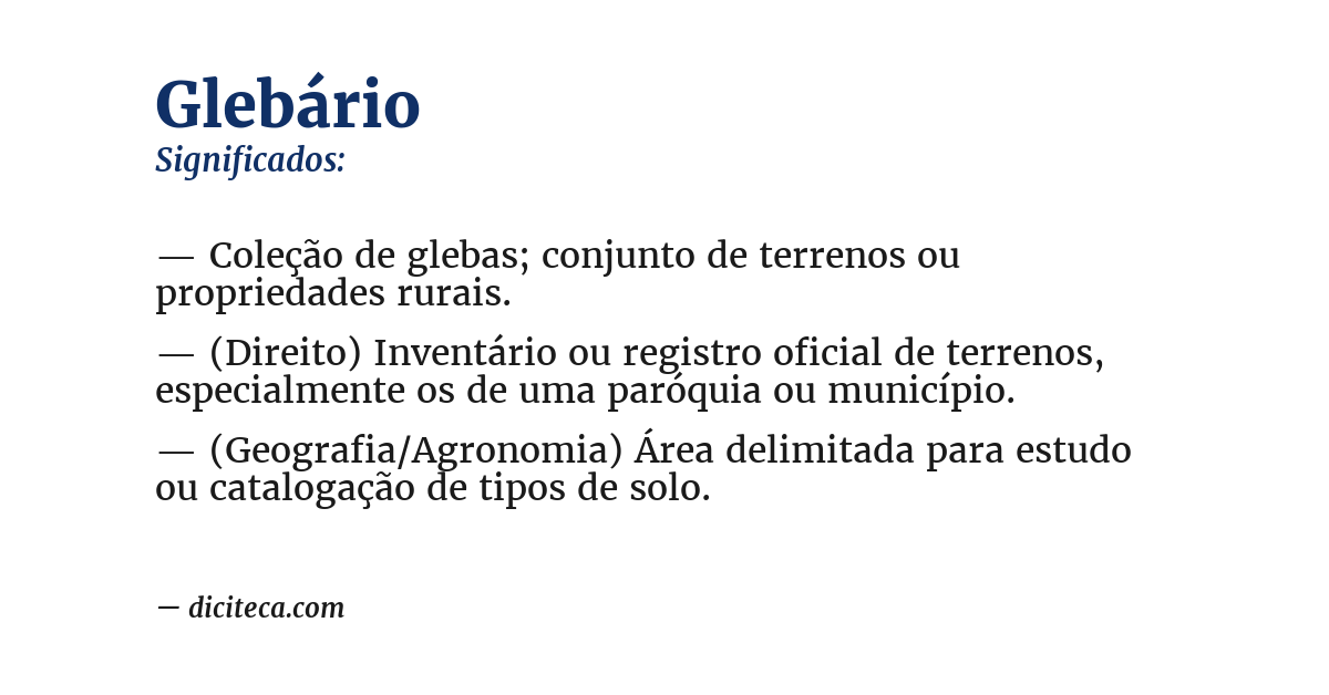 Significado de glebário