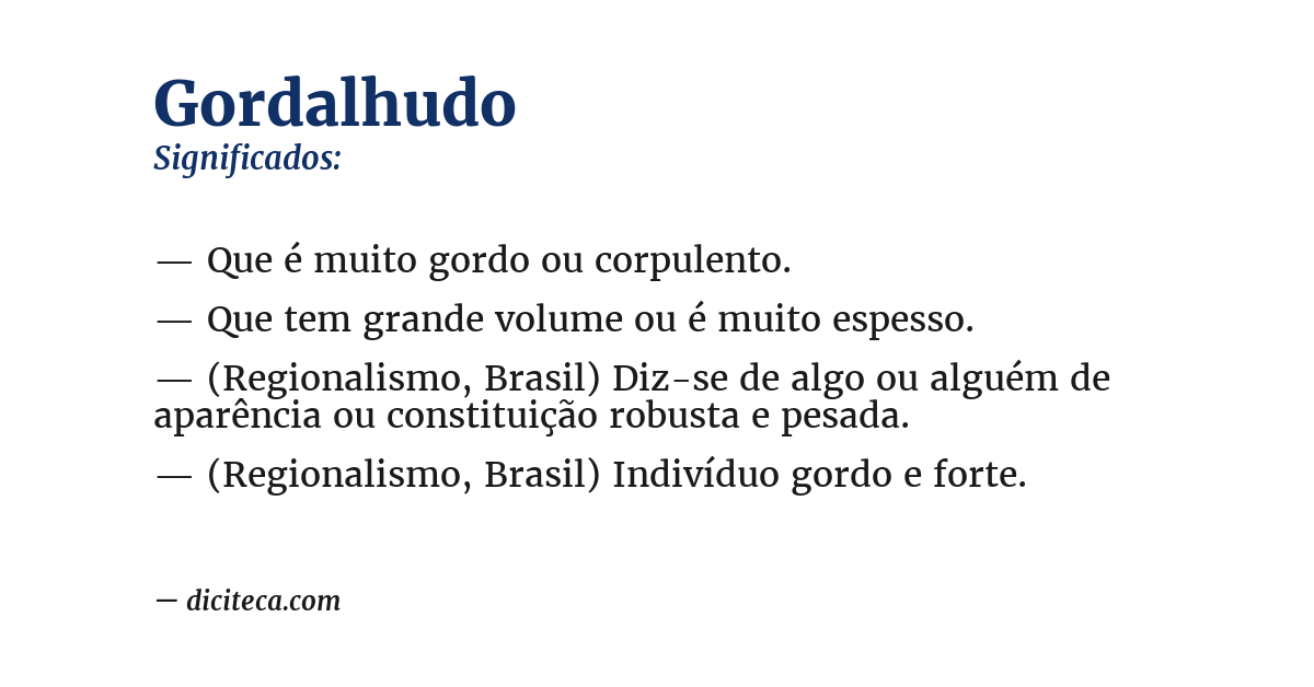 Significado de gordalhudo