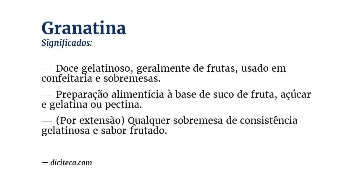 Significado de granatina