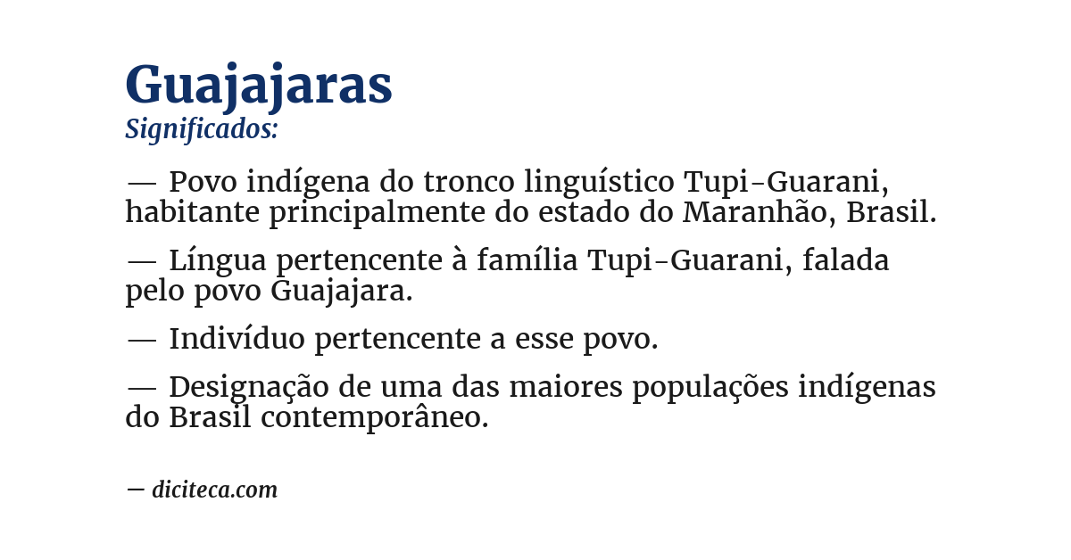 Significado de guajajaras