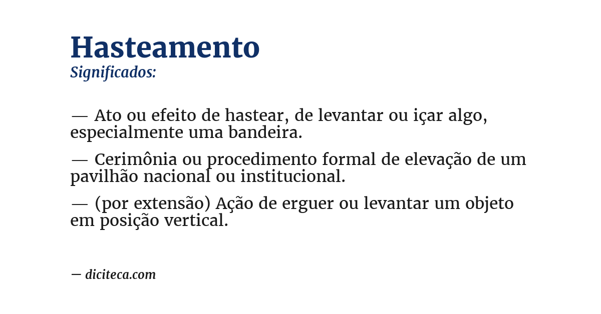 Significado de hasteamento