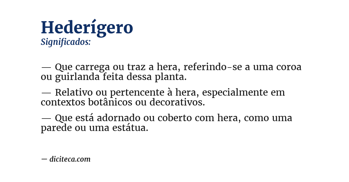 Significado de hederígero