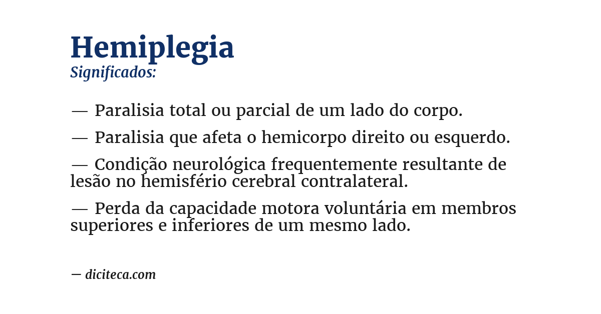 Significado de hemiplegia