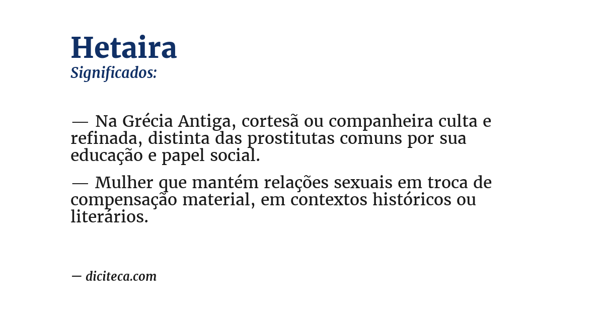 Significado de hetaira