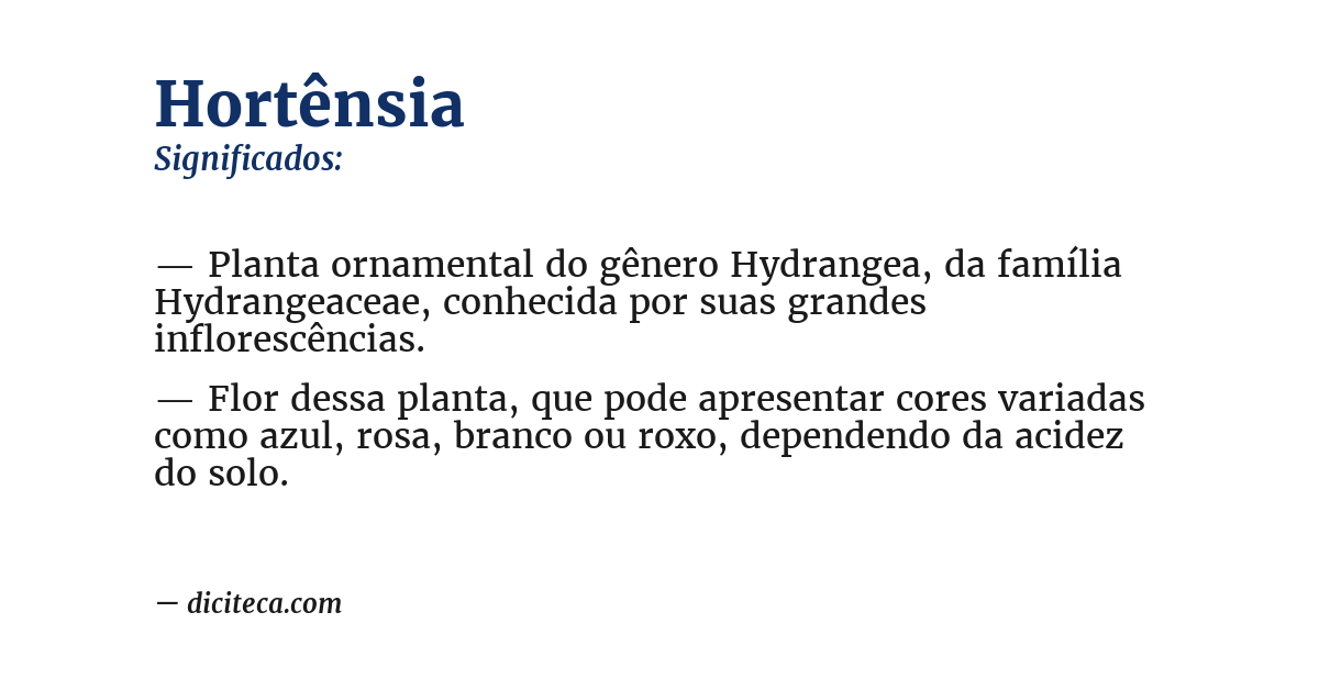 Significado de hortênsia