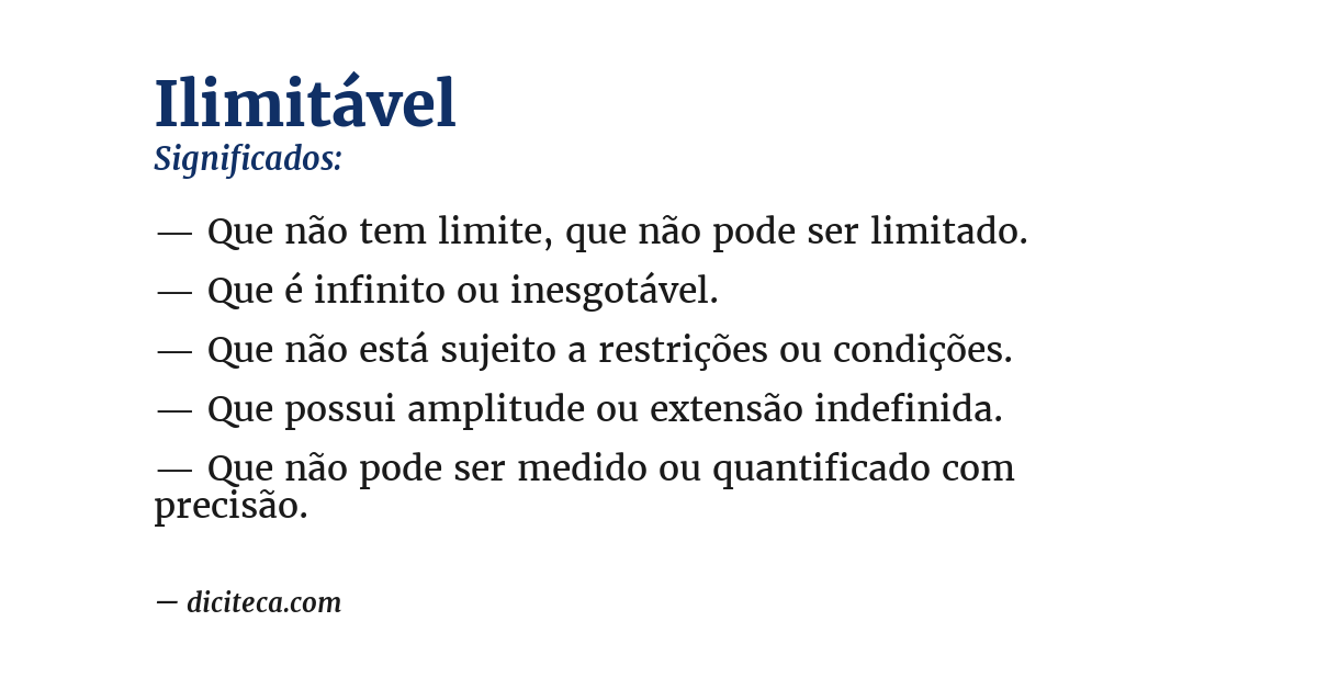 Significado de ilimitável