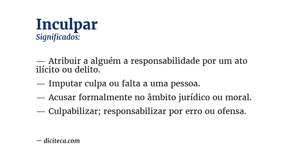 Significado de inculpar