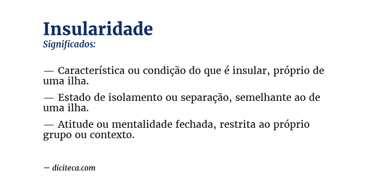 Significado de insularidade