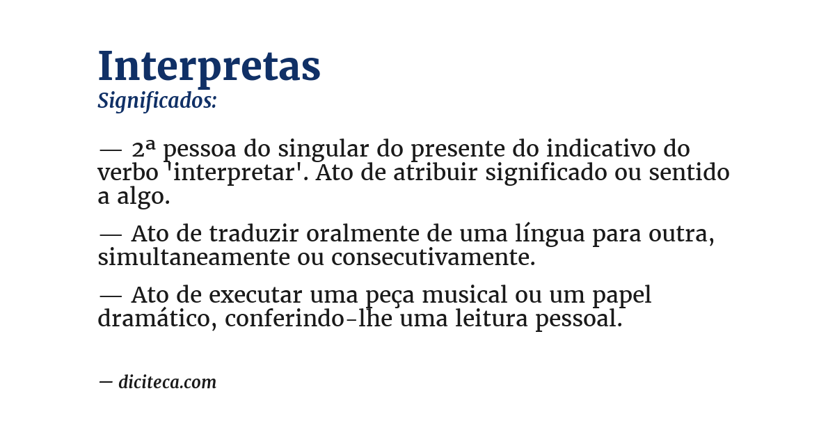 Significado de interpretas