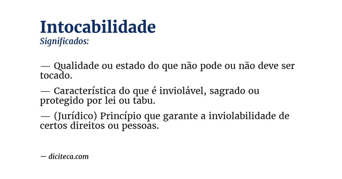 Significado de intocabilidade