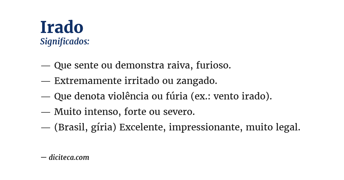 Significado de irado