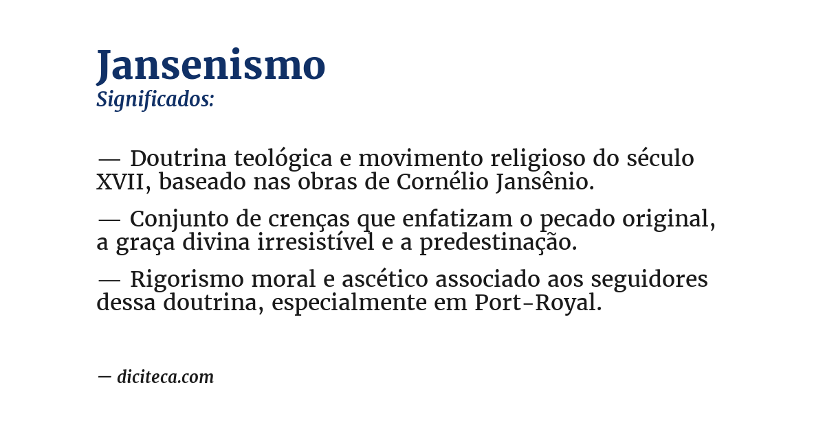 Significado de jansenismo