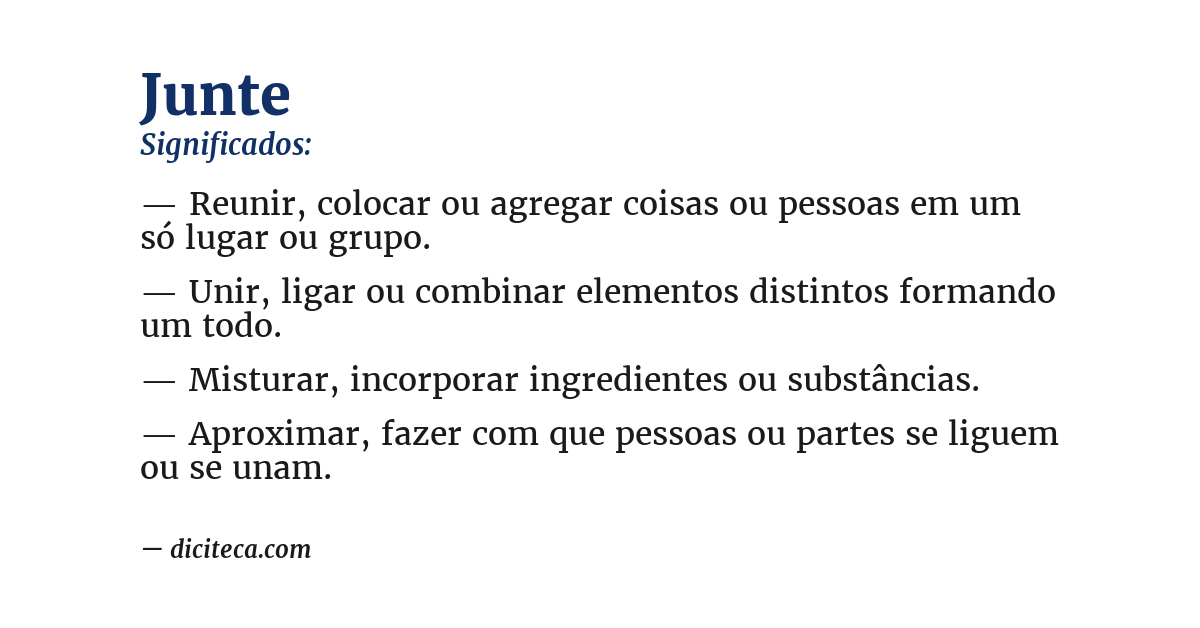 Significado de junte