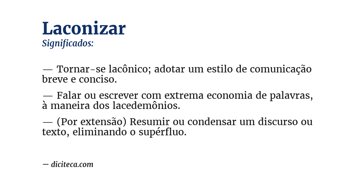 Significado de laconizar