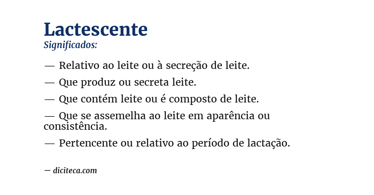 Significado de lactescente