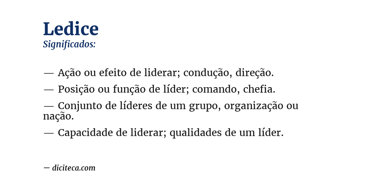 Significado de ledice