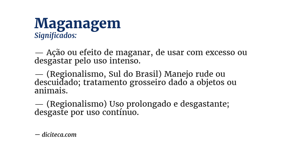 Significado de maganagem