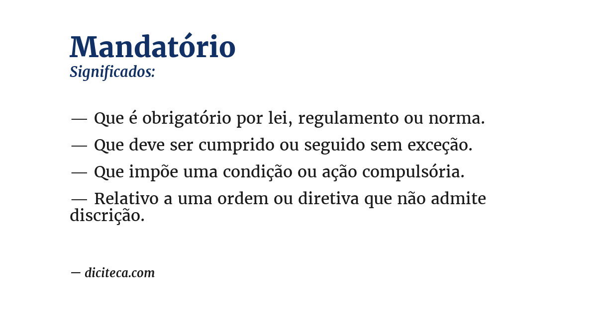 Significado de mandatório