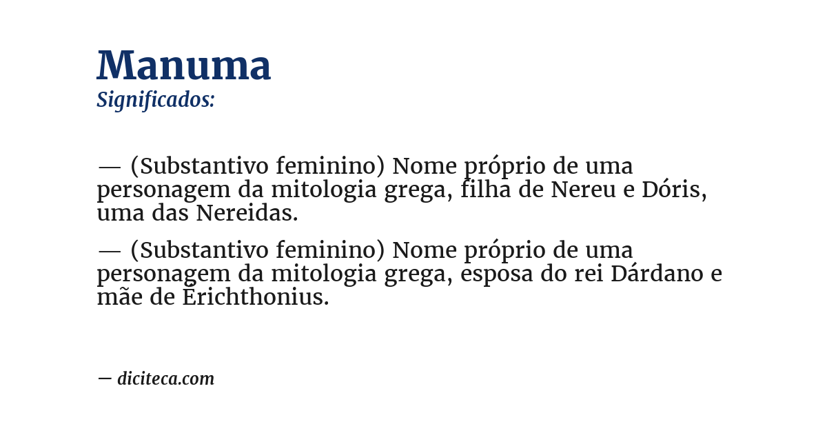 Significado de manuma