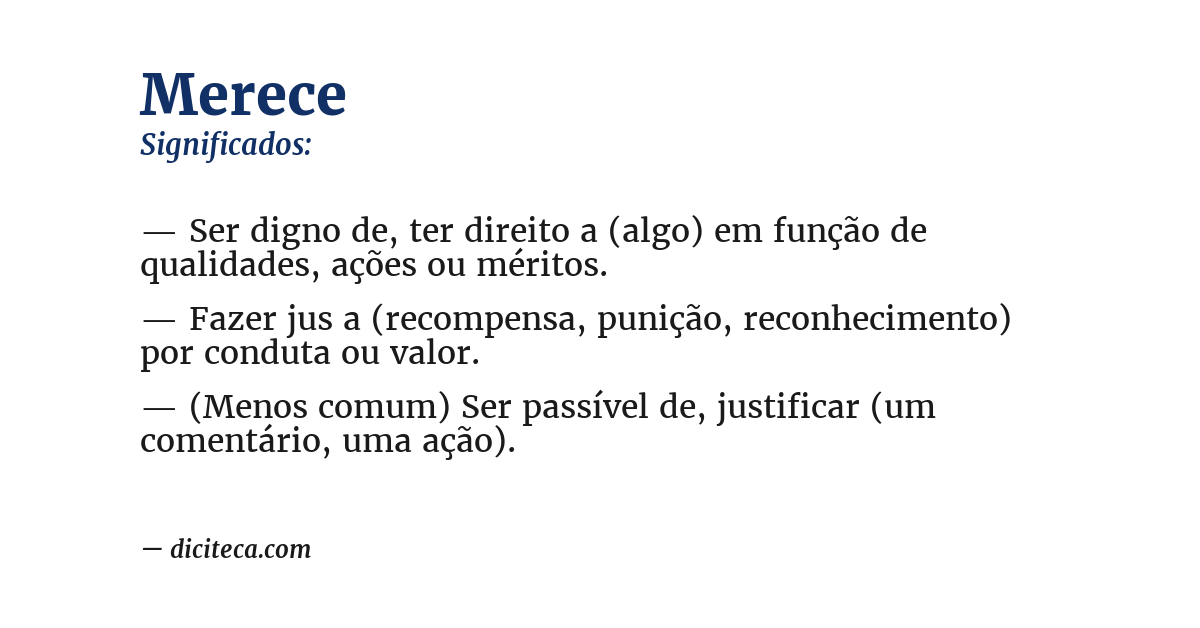 Significado de merece