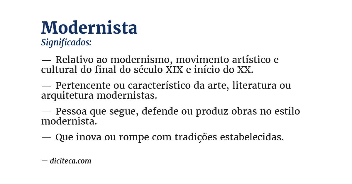 Significado de modernista