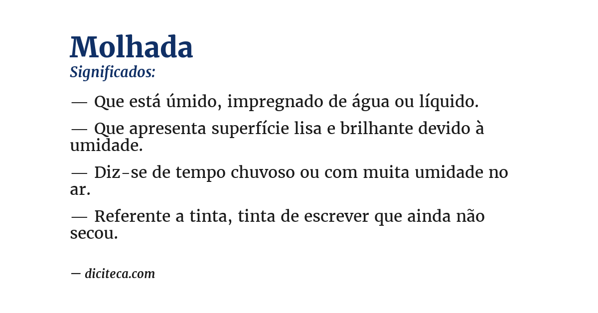 Significado de molhada