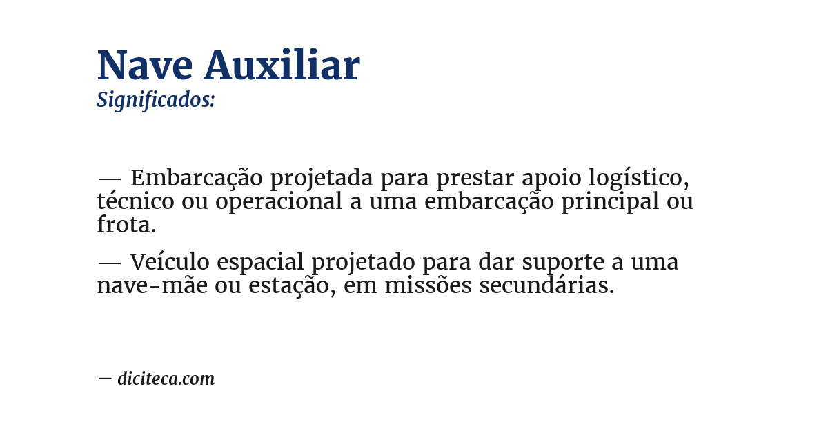 Significado de nave auxiliar