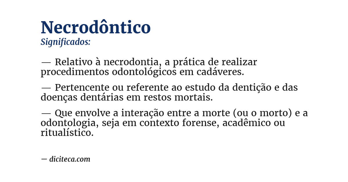 Significado de necrodôntico