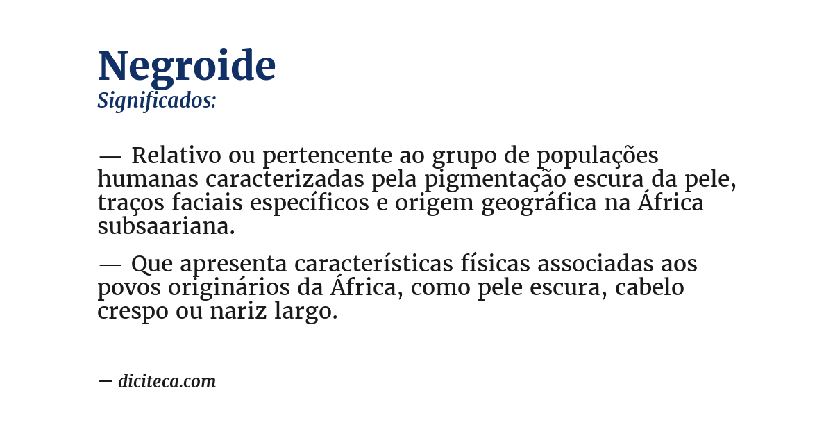 Significado de negroide