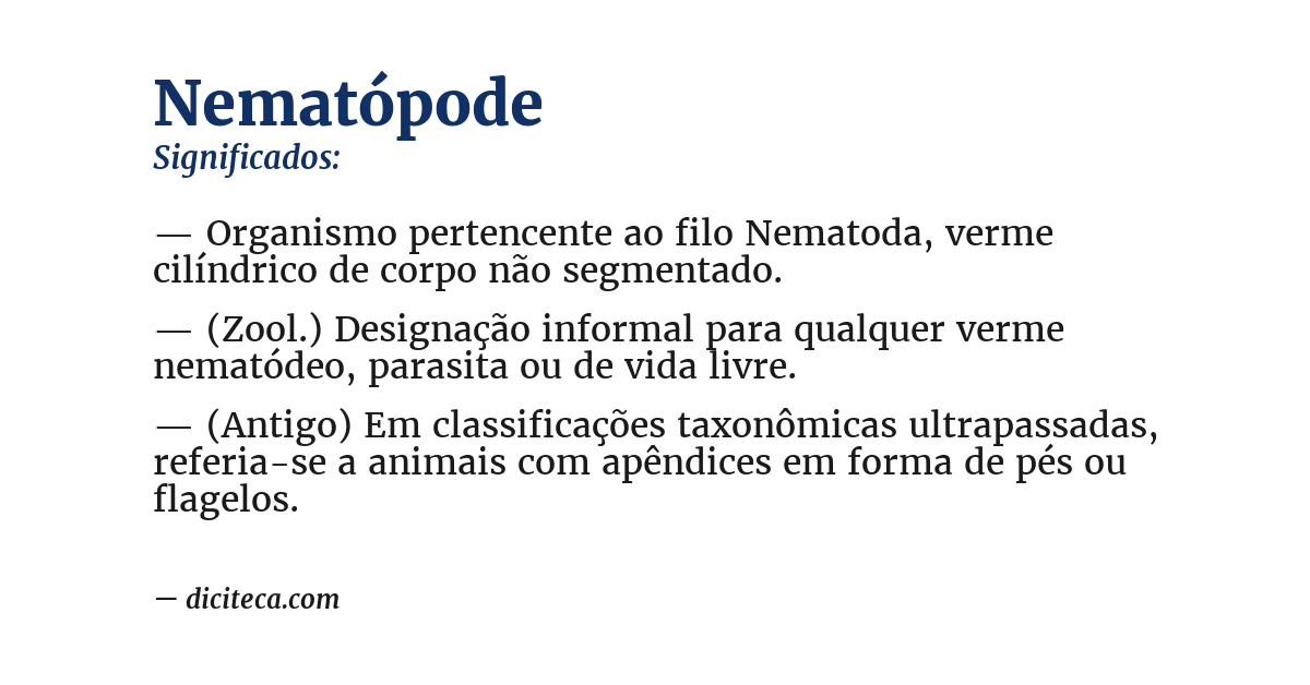 Significado de nematópode