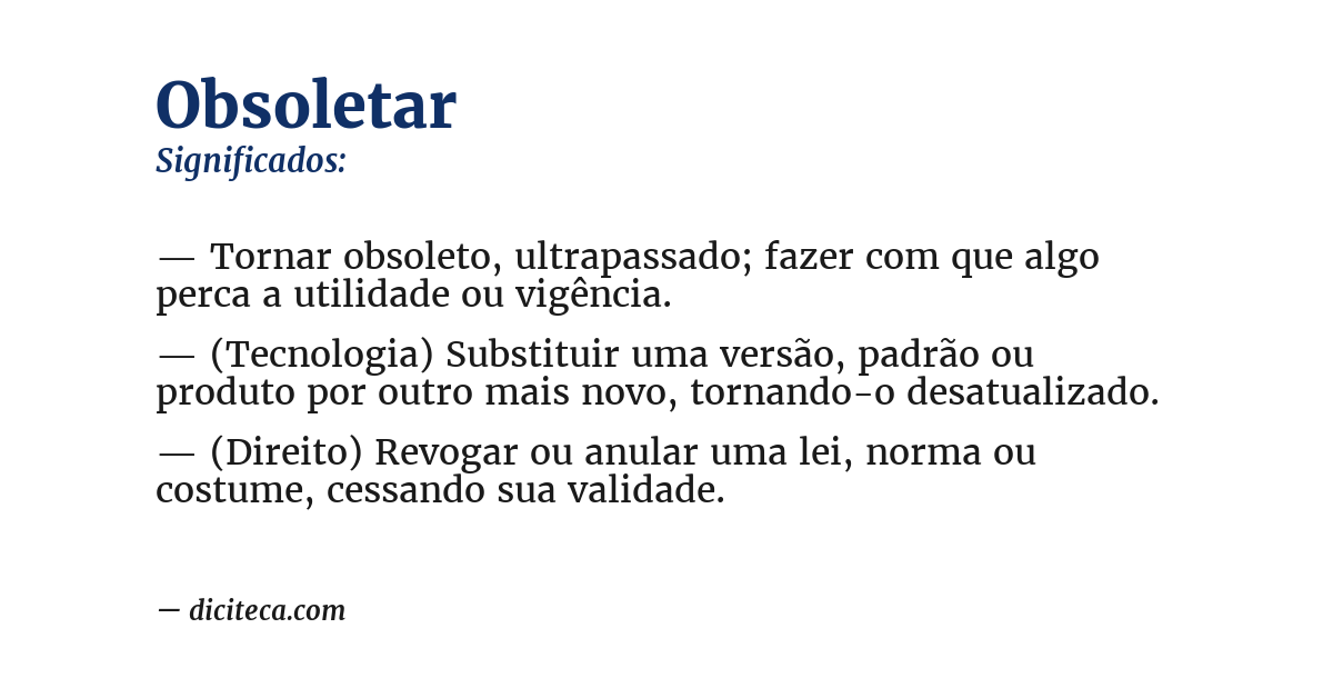 Significado de obsoletar
