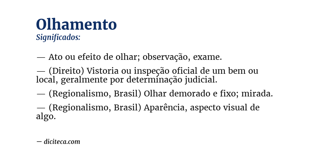Significado de olhamento
