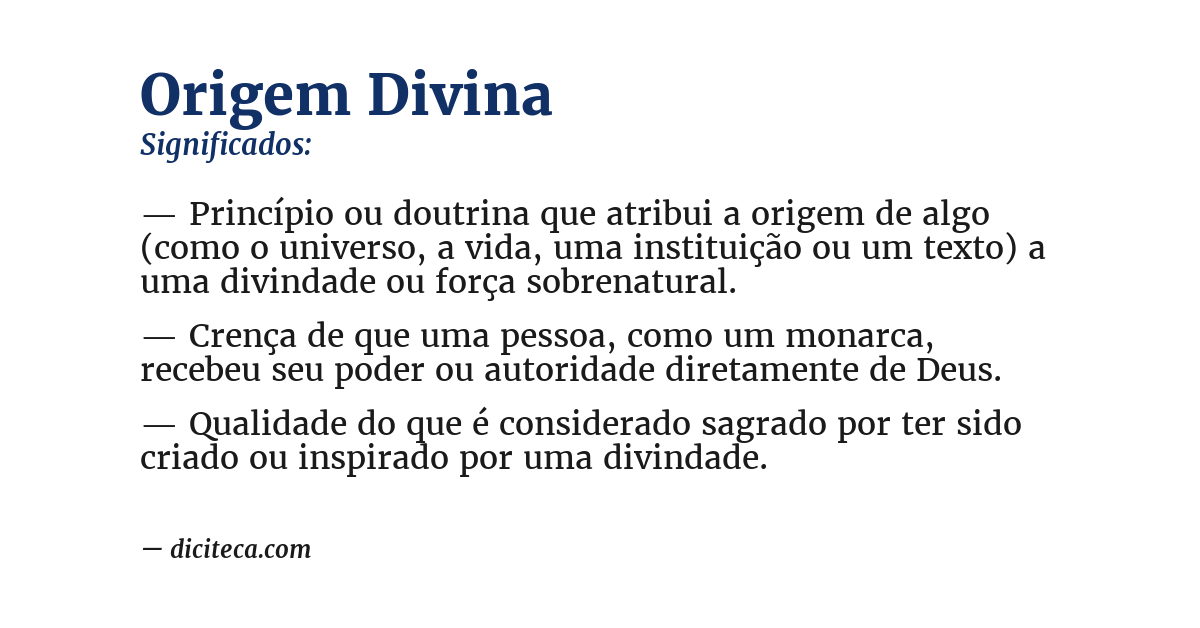 Significado de origem divina