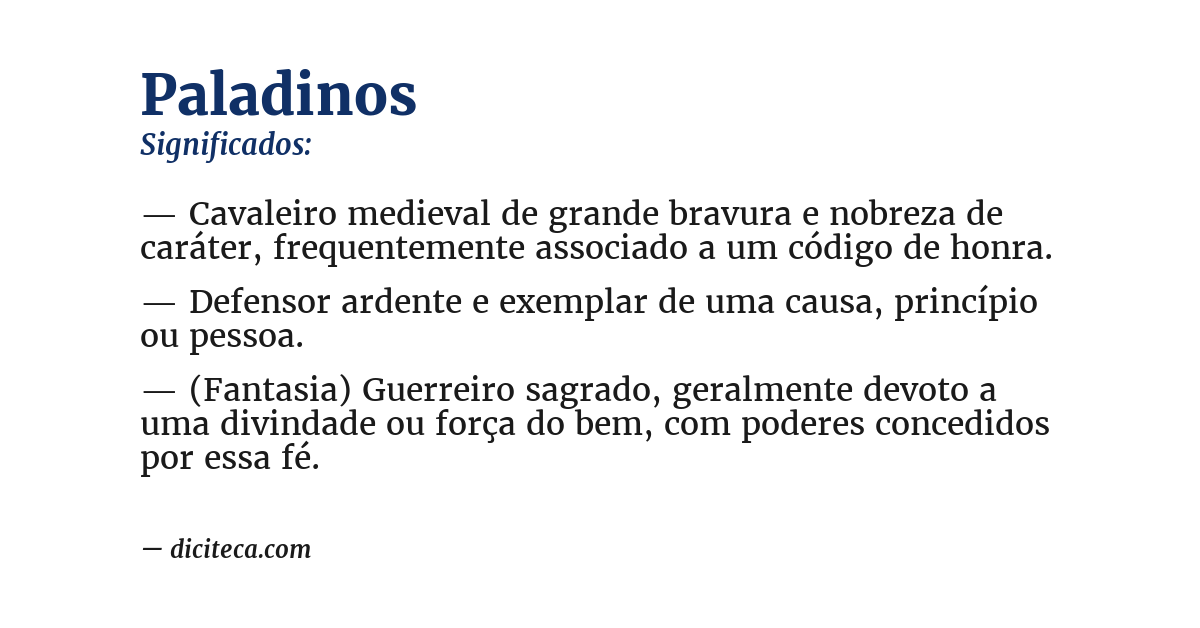 Significado de paladinos