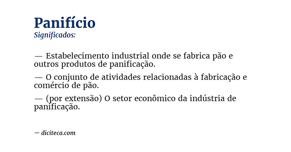 Significado de panifício