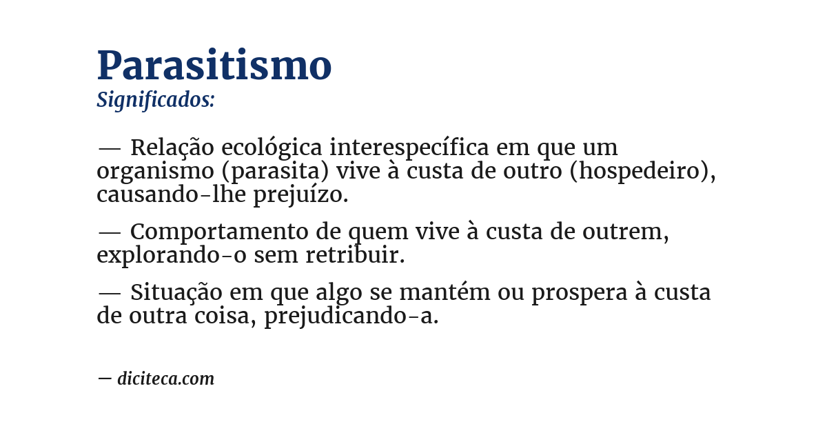 Significado de parasitismo