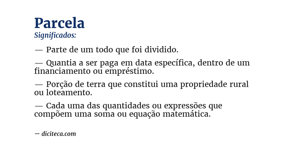Significado de parcela