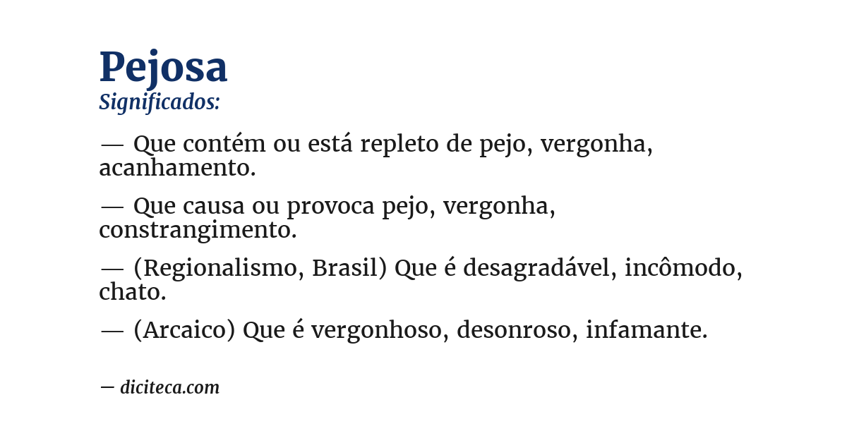 Significado de pejosa