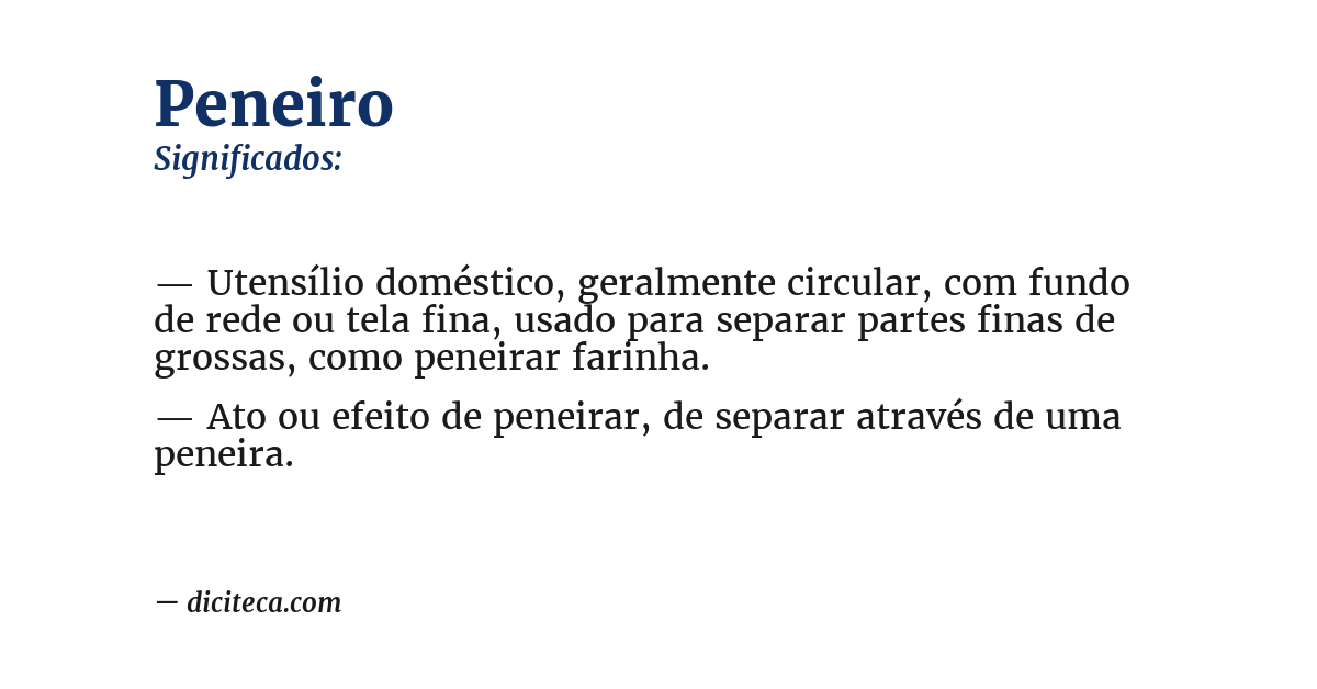 Significado de peneiro