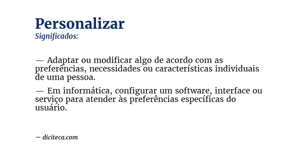 Significado de personalizar
