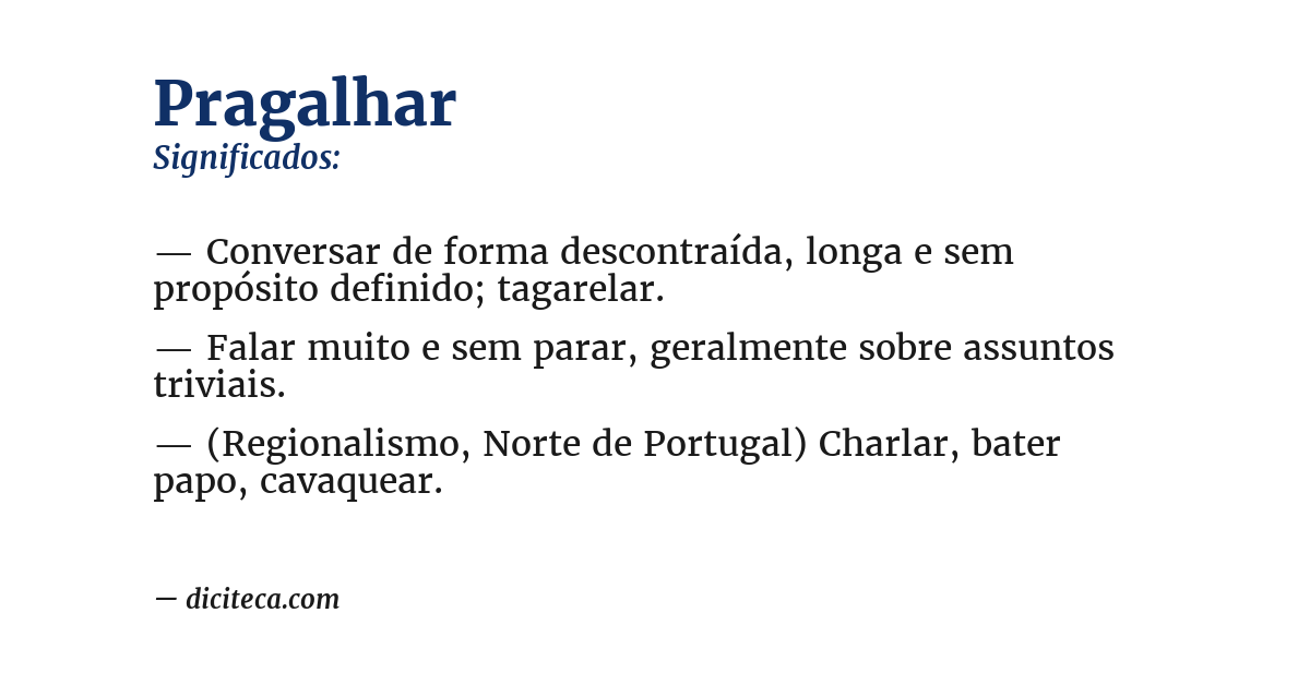Significado de pragalhar
