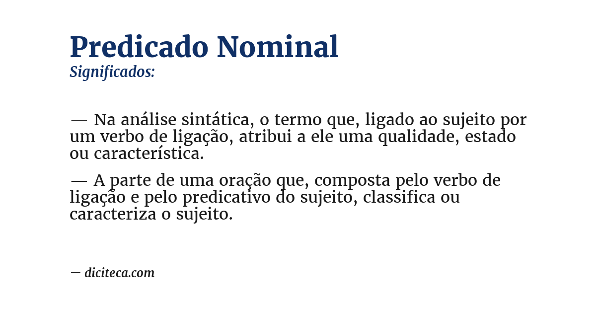 Significado de predicado nominal