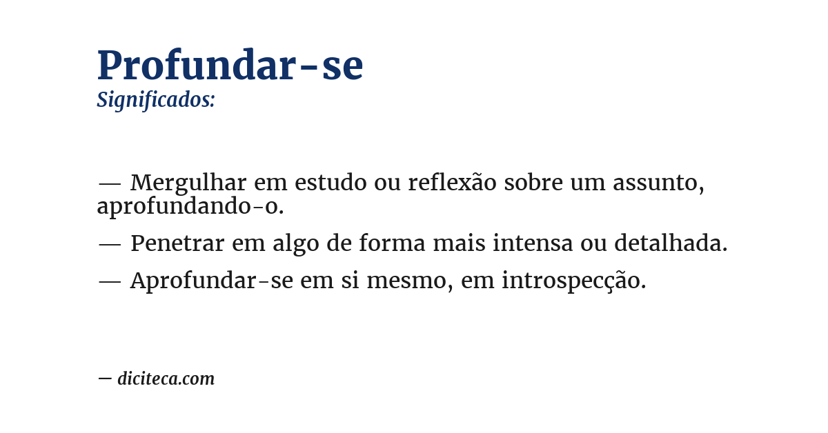 Significado de profundar-se