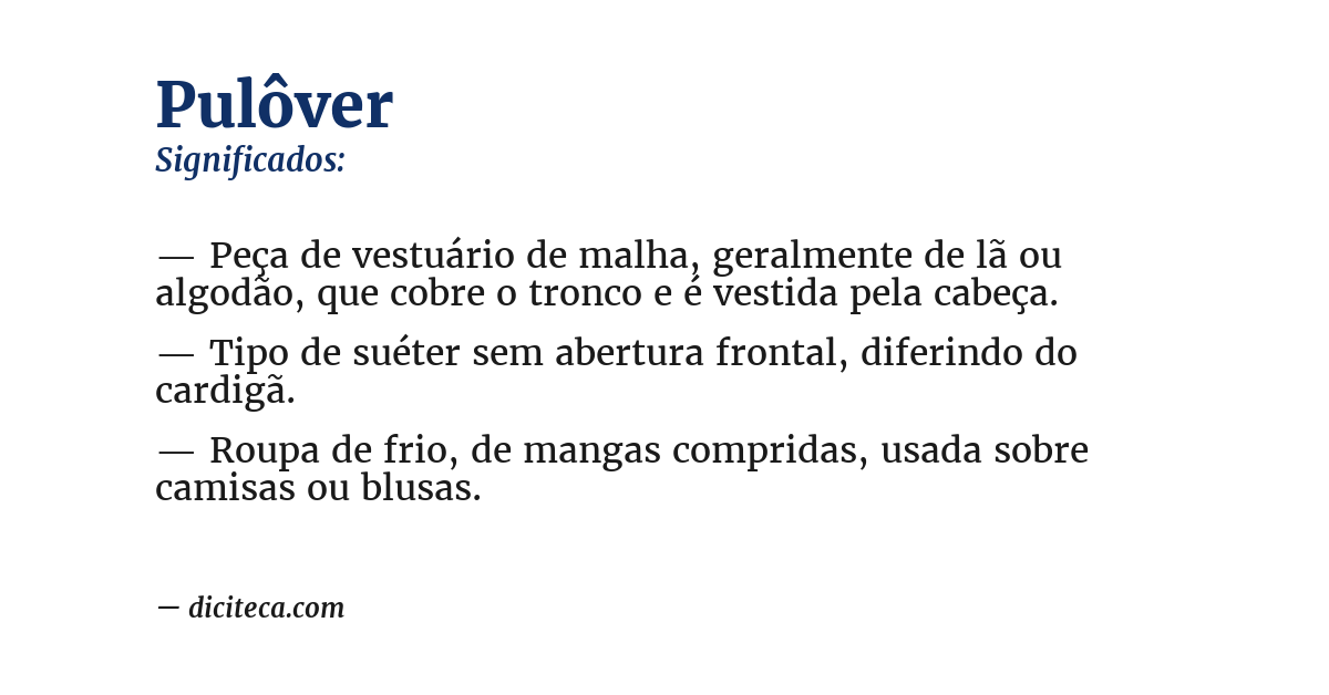 Significado de pulôver
